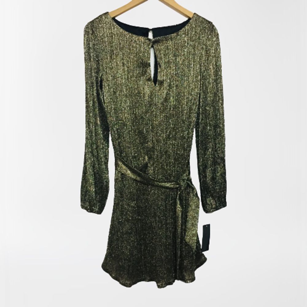 City Studio Gold Metallic Flapper Party Dress